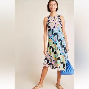 Anthropology Kenzie Asymptomatic Dress Retro Art Deco Geometric Sz 6